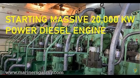 Starting 25000KW Power 7 Cylinder Marine Diesel Engine 2 Stroke (HEADPHONES)