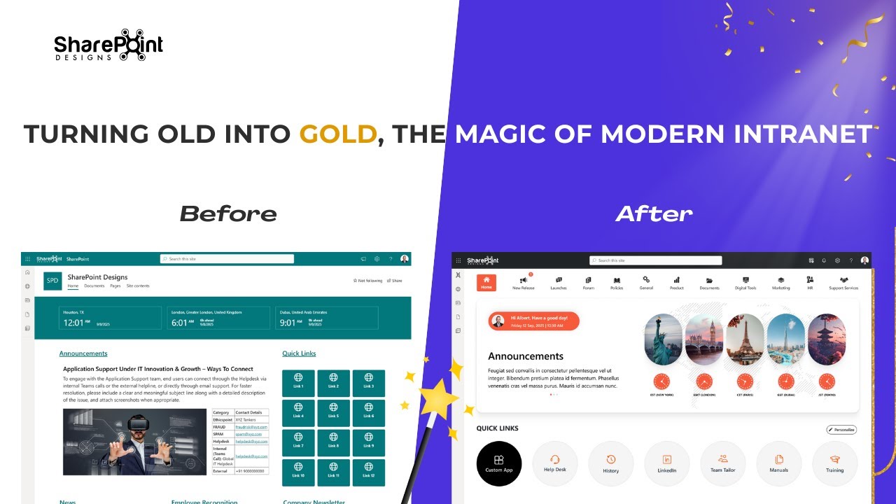 From Dusty Scrolls to Digital Spells : Old vs Modern Intranet | SharePoint Designs