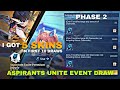 I GOT 5 SKINS IN THE ASPIRANTS UNITE DRAW RECHARGE EVENT PHASE 2 MOBILE LEGENDS BANG BANG