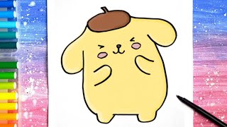 How to Draw Pompompurin from Hello Kitty Sanrio / Easy Drawing Tutorial