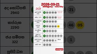 2026.03.21 ලොතරැයි ප්‍රතිඵල 💰| Today  Lottery result | DLB