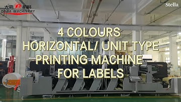 DABA 4colours unit/ horizontal type flexo printing machine #label #machine #video #vlog #camera