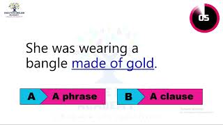 Phrases Clauses Quiz #phrases #clauses