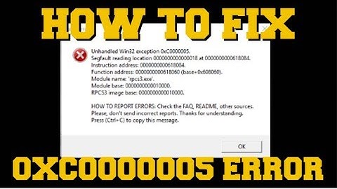 HOW TO FIX RPCS3 ERROR 0xc0000005 QUICK FIX GUIDE (UNHANDLED WIN32 EXCEPTION) (FIX FATAL ERROR FIX)