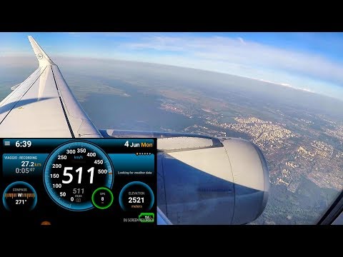 Takeoff from Kiev, Ukraine. Altitude and Speed Recording. Airbus A320