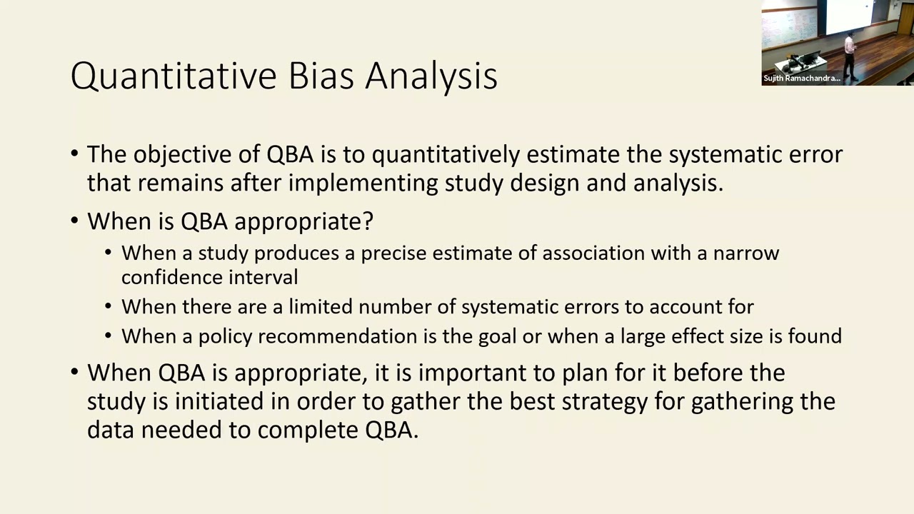 Quantitative Bias Analysis Lecture, UMSOP Sep 2021