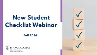 Fall 2026 New Student Checklist Webinar