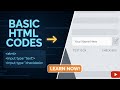 HTML basic codes, file creation and execution