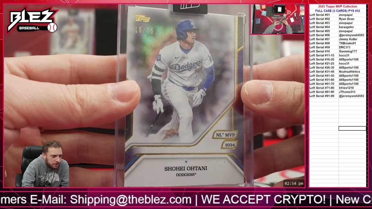 2025 Topps MVP Collection FULL CASE BREAK Pick Your Serial #52