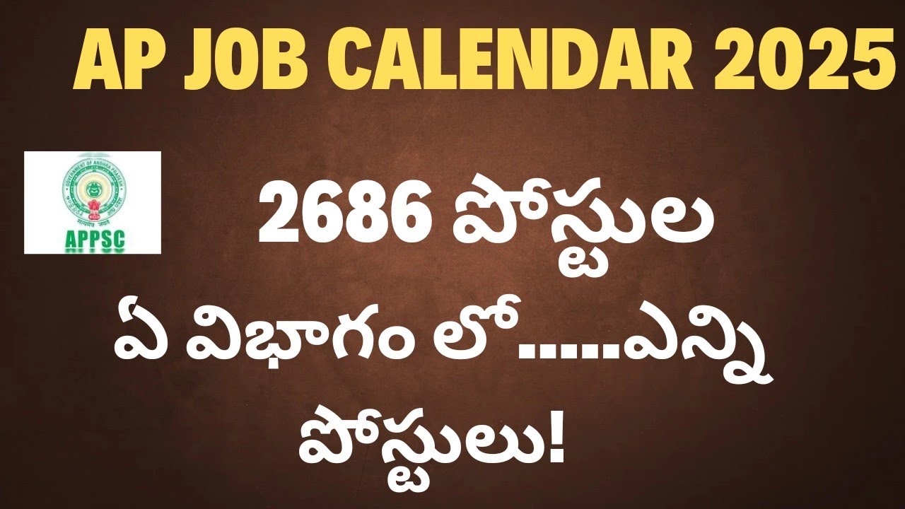AP JOB CALENDAR 2025 2686 POSTS YouTube