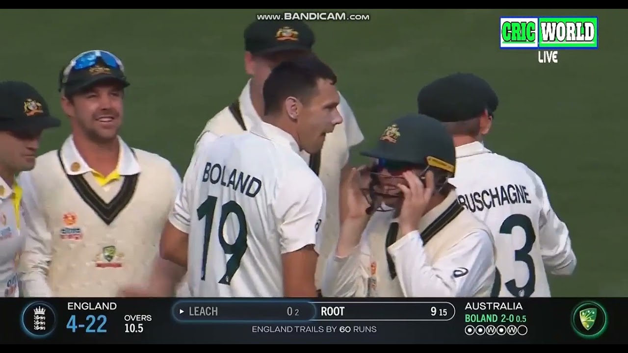 Boland to Jack Leach, THATS OUT!! Bowled!! #ashes #cricket #trending #wicket #shorts