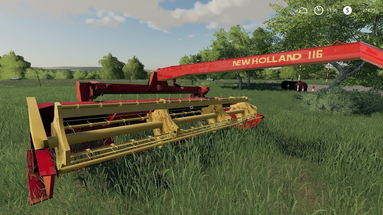 Fs19 New Holland 116 Haybine Swathing Alfalfa Youtube