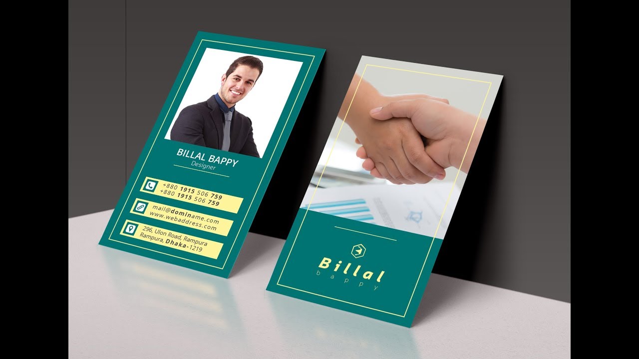 Business card size tutorial in YouTube