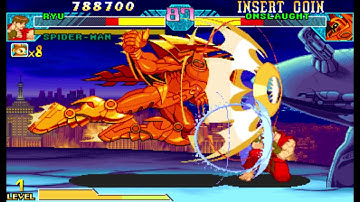 Marvel vs Capcom 1 ( Arcade ) - Ryu / Spider-man Playthrough ( Feb 21, 2017 )