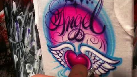 Crisp Lines...How to airbrush a  t shirt design with crisp clean lines  by Jaime Rodriguez