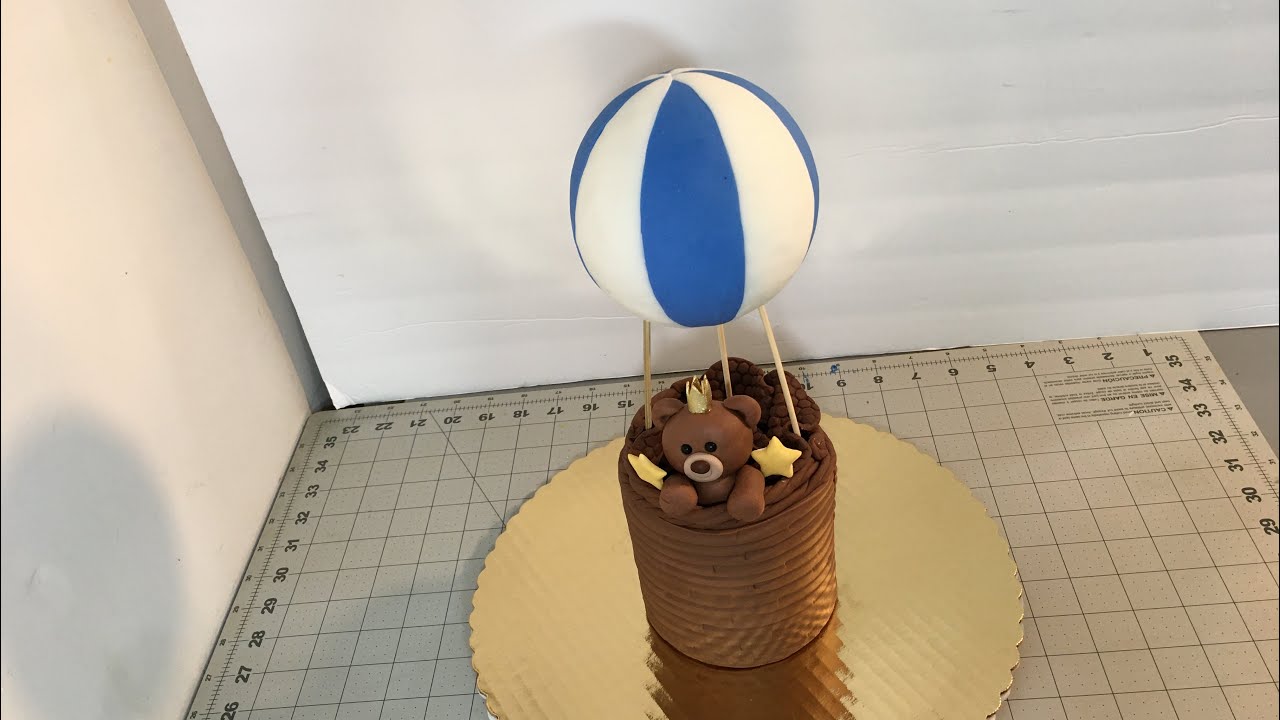 Globo aerostatico(Hot air balloon) cake topper con plantilla