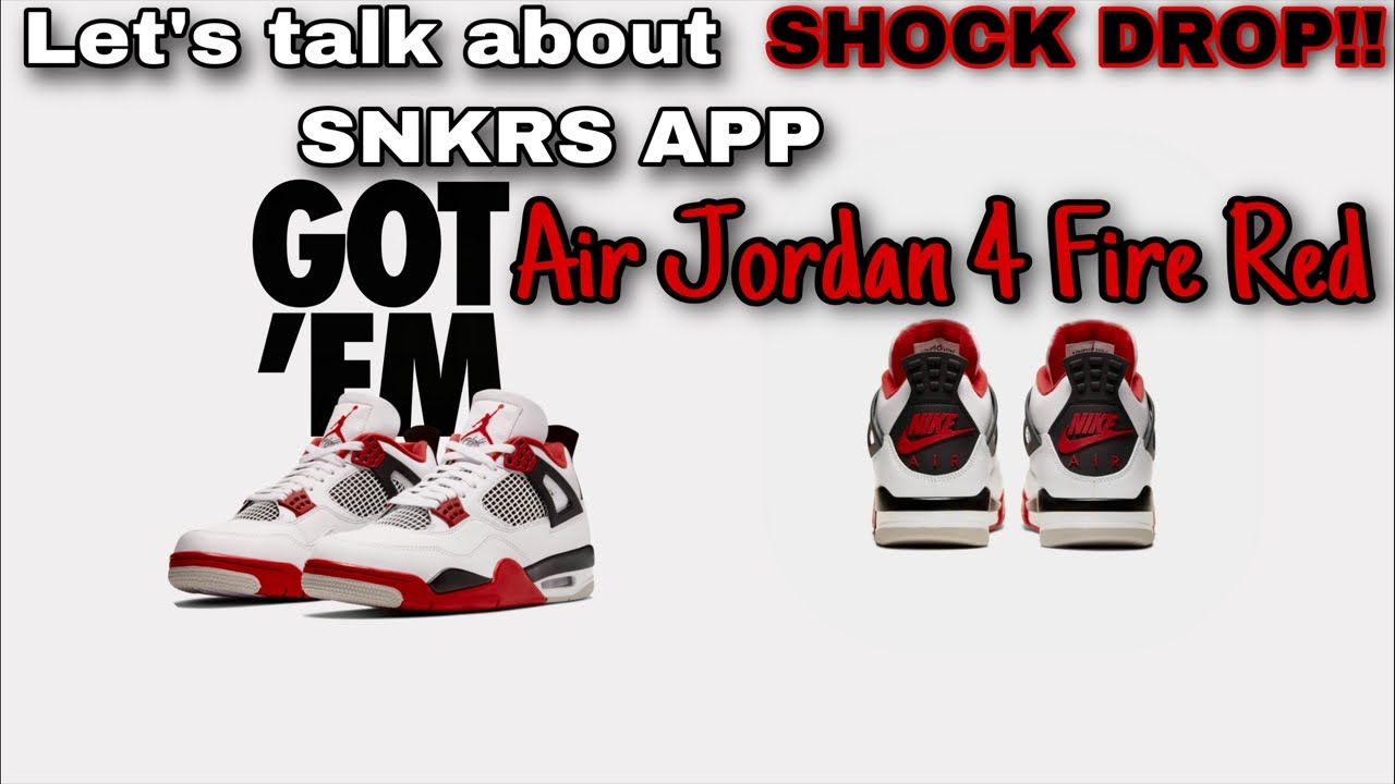 fire red jordan 4 shock drop