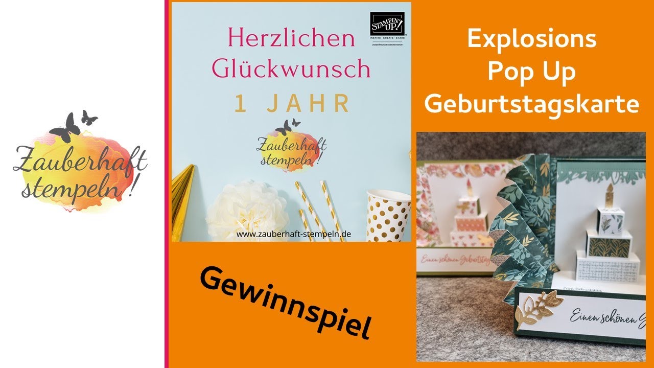Gewinnspiel | Explosion Pop Up Birthday Card | Explosions Pop Up Geburtstagskarte | Stampin' Up!