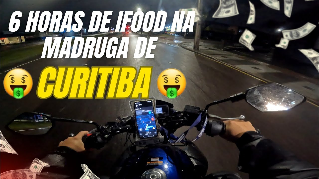 6 HORAS DE IFOOD NA MADRUGADA CHUVOSA DE CURITIBA, VEJA QUANTO EU FIZ🤑🔥