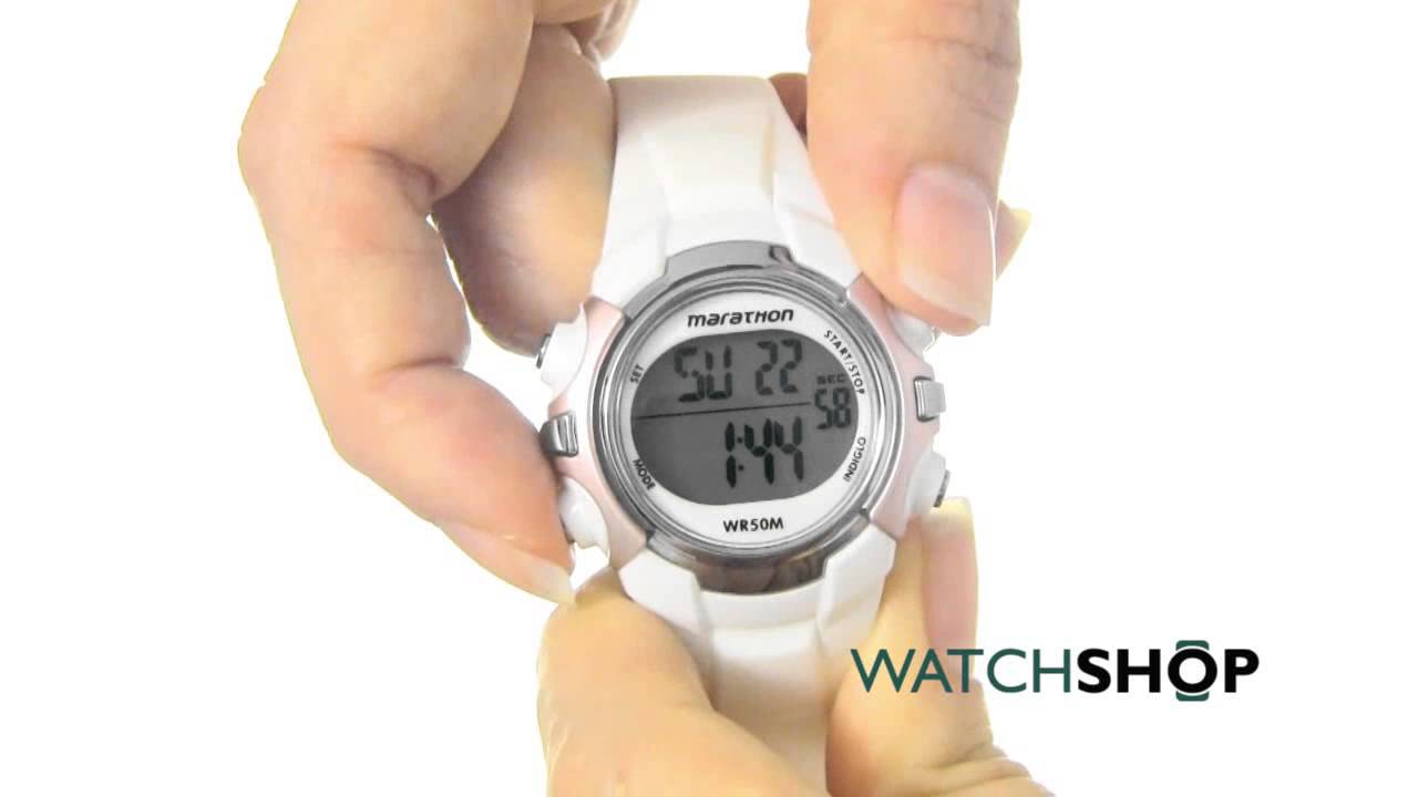 Timex Ladies' Marathon Mid Alarm Chronograph Watch (T5K647) - YouTube