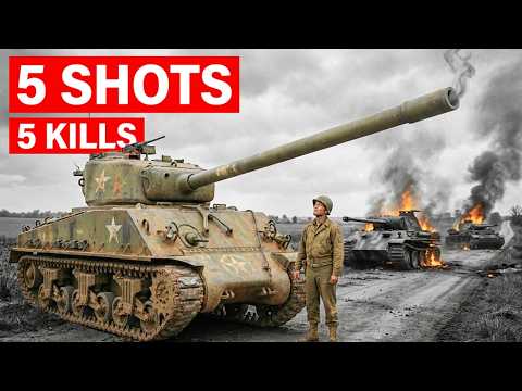 Why German Tank Panthers Were Stunned When One American Sherman Gunner Destroyed All 5 in 5 Shots