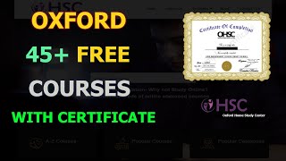 Oxford Free Online Courses With Certificate | Free Courses Online With Certificates