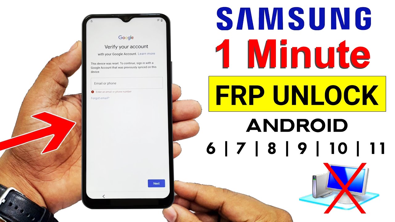 Bypass Samsung FRP Lock, Android 5-13