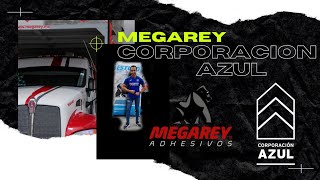 Caravana Corporación  Azul y MegaRey Adhesivos.