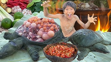 Decko streams, chapter: Primitive Foodie #045 Catch and Cook Softshell turtle for food