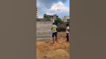 Precast boundary wall is being done by labor in 7 feet height.#Precast #readymade#concrete#compound
