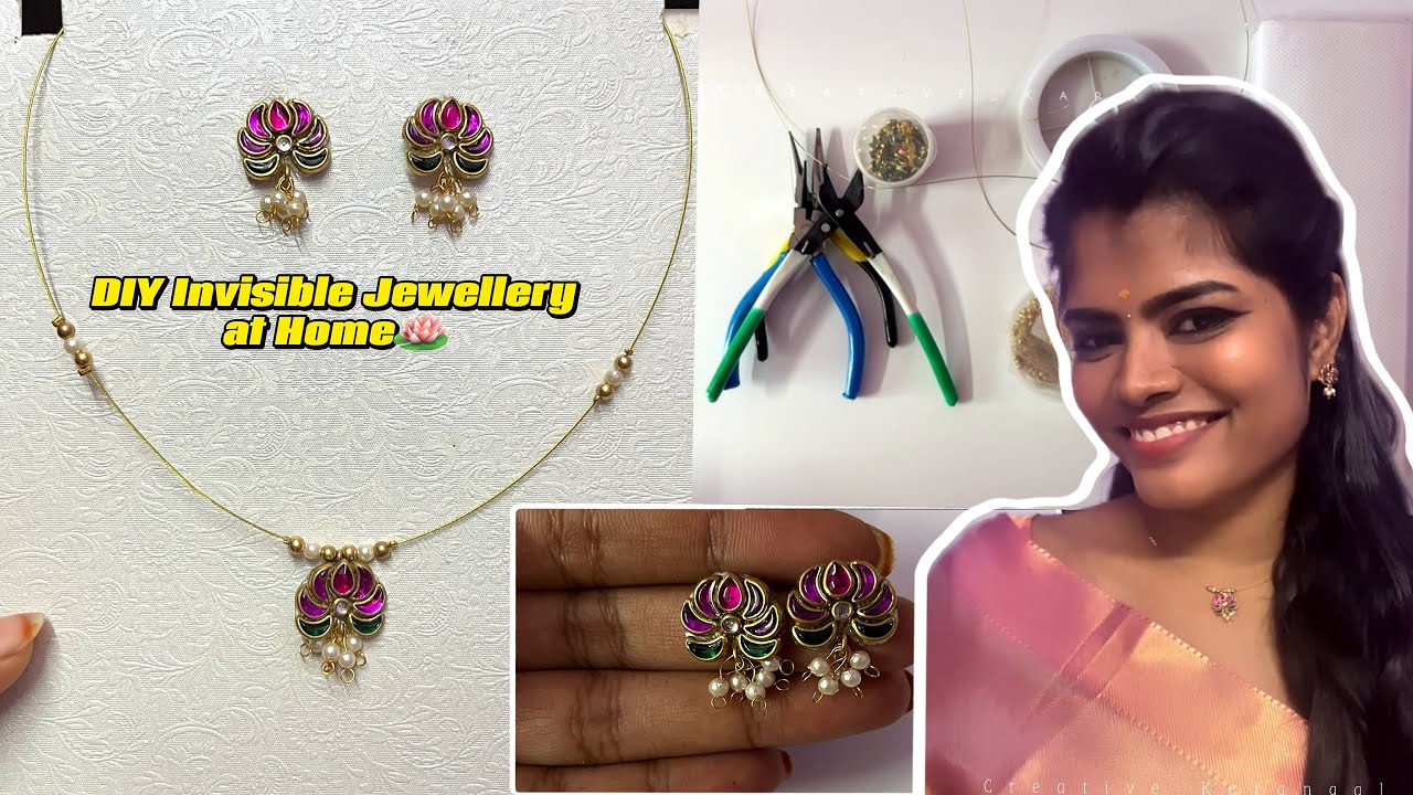 DIY Invisible jewellery making at home / Material details & making video #diy #diyjewelry #diycraft