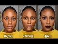 CONTOURING AND HIGHLIGHTING MAKEUP TUTORIAL FOR BEGINNERS *Detailed* #poc #darkskin #brownskin