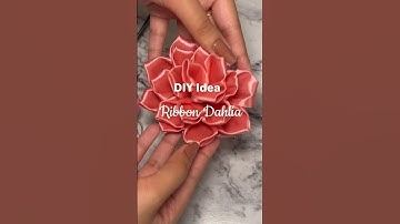 My first ribbon dahlia 😍 #diy#diyideas#crafts#craftideas#viral#viralvideo#ribbon#ribboncraft