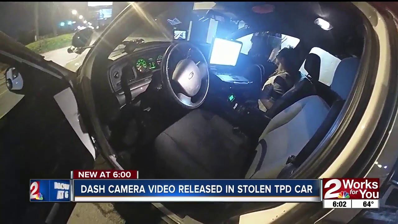Police video captures Tulsa suspect stealing patrol car - YouTube