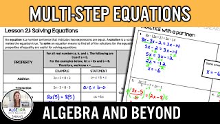Multi-Step Equations | Algebra 2 Lesson
