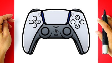 How to DRAW PLAYSTATION 5 CONTROLLER step by step - Drawing PS5