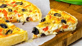 Delicious Quiche requested by the audience. Pie Quiche with Cheese and Vegetables