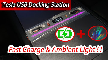 Model 3 Highland Center Console USB Docking Station with Retractable Charging Cables & Ambient Light