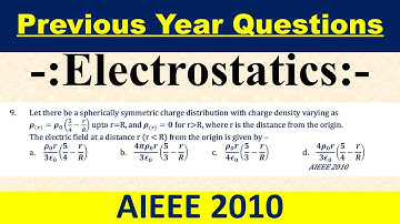 Let there be a spherically symmetric charge distribution with charge density varying as