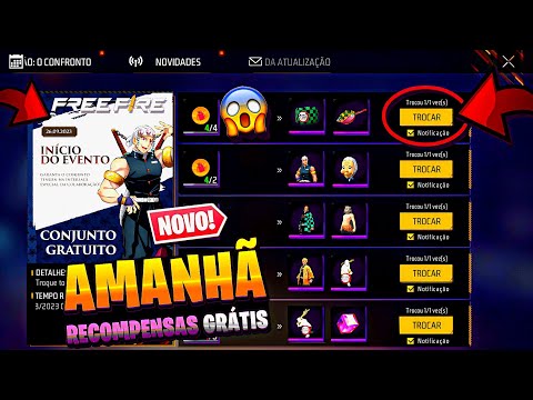 URGENTE!! RESGATE SEU PASSE BOOYAH GRÁTIS?? PUNHO SAITAMA, EVENTO DEMON  SLAYER E MAIS - FREE FIRE 