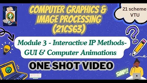 Mod 3:GUI & Computer Animations-Important Concepts| ONE SHOT VIDEO FOR EXAM| VTU 6th Sem#21cs63#vtu