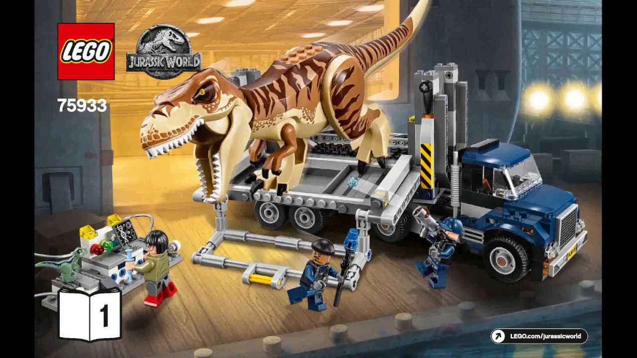 LEGO Jurassic World T. REX TRANSPORT - 75933 - YouTube