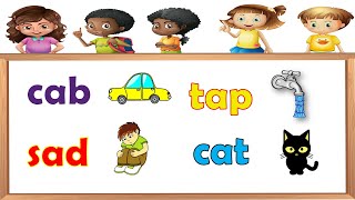Three Letter Words || Short Vowel A Word Families with Pictures || Learn Phonics