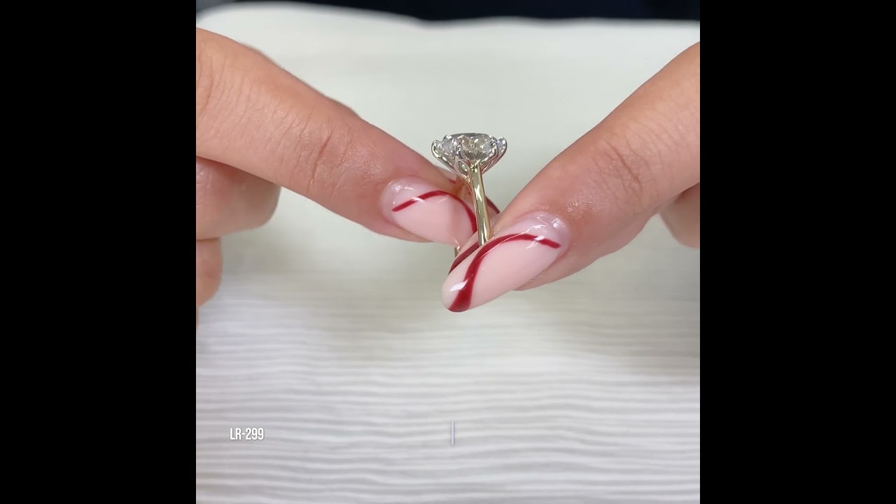 3.50 carat Round Lab Diamond Two-Tone Lotus Ring