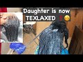 I TEXLAXED my DAUGHTER HAIR❗️😳