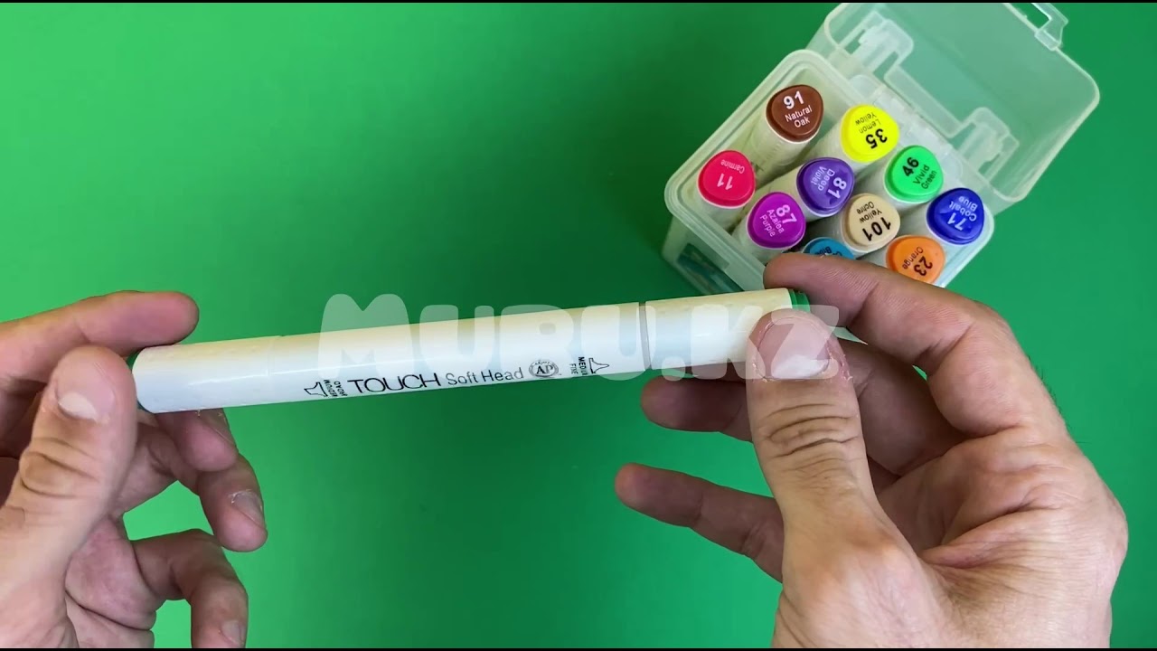 Маркеры для скетчинга в Алматы  Распаковка Touch marker 12 цветов тач