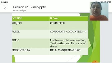 Problems on Net Asset Method, yield methodand fair value of shares