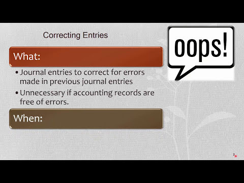 Video: How To Fix An Incorrect Entry In The Work Book