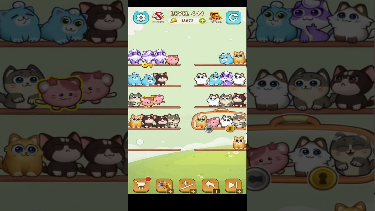 🏅CAT SORT PUZZLE🎧LVL 444🐈 Gameplay Walkthrough 🎮 