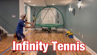 Tennis practice using Infinity Play System / 簡易オートテニス